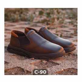 کفش چرم طبیعی مردانه مدل سی نود قهوه ای C90