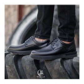 کفش چرم طبیعی مردانه مدل پرس بندی مشکی press