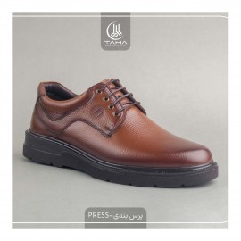 کفش چرم طبیعی مردانه مدل پرس بندی عسلی press