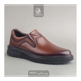 کفش چرم طبیعی مردانه مدل پرس کشی عسلی press