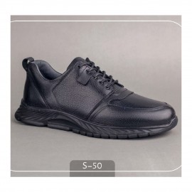 کفش چرم طبیعی اسپورت مدل اس 50 مشکی S50