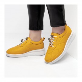 کفش چرم طبیعی اسپورت زنانه مدل وانیا زرد vania