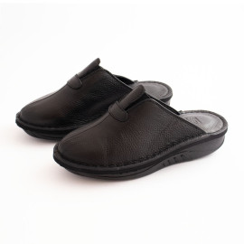 صندل طبی چرم طبیعی زنانه کد 228 مشکی