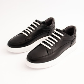 کفش چرم طبیعی اسپورت مدل ونس کا 20 مشکی زیره سفید Vans k20