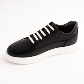 کفش چرم طبیعی اسپورت مدل ونس کا 20 مشکی زیره سفید Vans k20