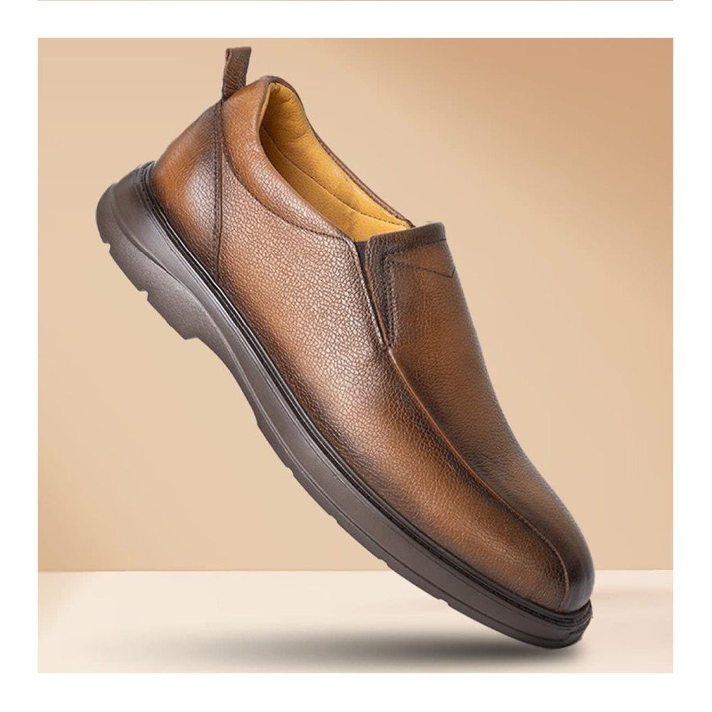 کفش چرم طبیعی مردانه مدل برنارد عسلی Bernard