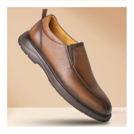 کفش چرم طبیعی مردانه مدل برنارد عسلی Bernard