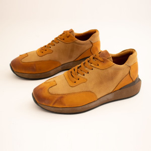 کفش چرم طبیعی اسپورت مدل بی 20 عسلی B20