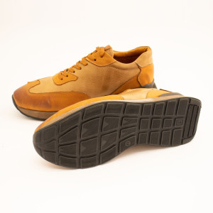 کفش چرم طبیعی اسپورت مدل بی 20 عسلی B20