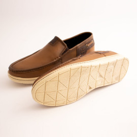 کفش چرم طبیعی مردانه کالج مدل k10 عسلی