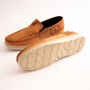 کفش چرم طبیعی مردانه کالج مدل k10 عسلی