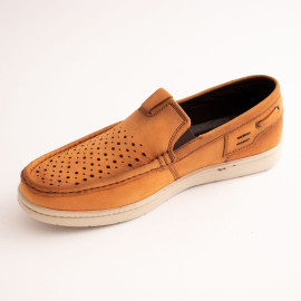 کفش چرم طبیعی مردانه کالج مدل k10 عسلی