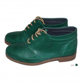 نیم بوت زنانه چرم طبیعی سبز مدل رونیکا
