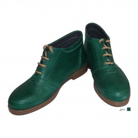 نیم بوت زنانه چرم طبیعی سبز مدل رونیکا