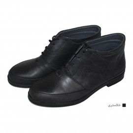 نیم بوت زنانه چرم طبیعی خاکستری مدل رونیکا 