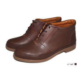 نیم بوت زنانه چرم طبیعی قهوه‌ای مدل رونیکا
