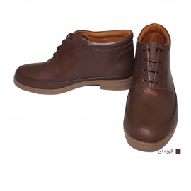 نیم بوت زنانه چرم طبیعی قهوه‌ای مدل رونیکا