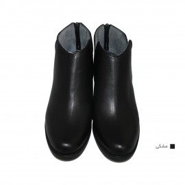 نیم بوت زنانه چرم طبیعی مشکی مدل تیماج