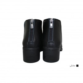 نیم بوت زنانه چرم طبیعی مشکی مدل تیماج