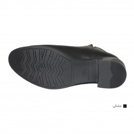 نیم بوت زنانه چرم طبیعی مشکی مدل تیماج