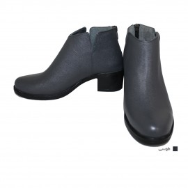 نیم بوت زنانه چرم طبیعی طوسی مدل تیماج