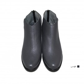 نیم بوت زنانه چرم طبیعی طوسی مدل تیماج