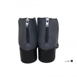 نیم بوت زنانه چرم طبیعی طوسی مدل تیماج