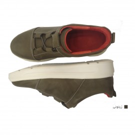 کفش اسپورت چرم طبیعی زنانه مدل مارین زیتونی Marian