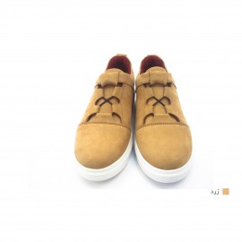 کفش اسپورت چرم طبیعی زنانه مدل مارین زرد Marian