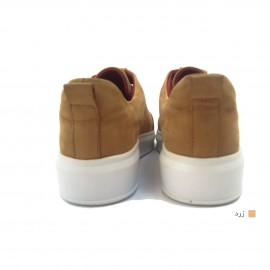 کفش اسپورت چرم طبیعی زنانه مدل مارین زرد Marian