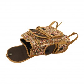 کوله پشتی زنانه سنتی کرمی عسلی