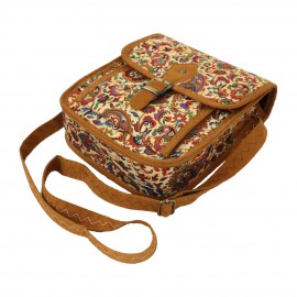 کیف زنانه سنتی دوشی کرمی عسلی کوچک
