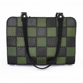 کیف چرم طبیعی رو‌دوشی مدل تکه دوزی 