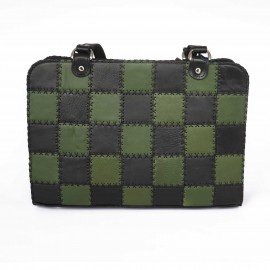 کیف چرم طبیعی رو‌دوشی مدل تکه دوزی 