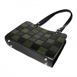 کیف چرم طبیعی رو‌دوشی مدل تکه دوزی 