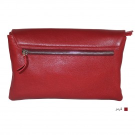 کیف چرم طبیعی زنانه قرمز دوشی