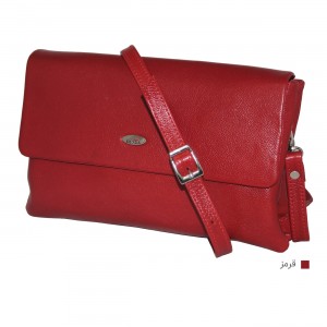 کیف چرم طبیعی زنانه قرمز دوشی