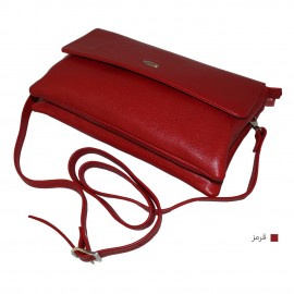 کیف چرم طبیعی زنانه قرمز دوشی