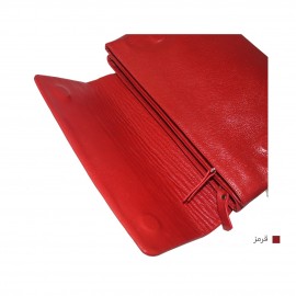 کیف چرم طبیعی زنانه قرمز دوشی