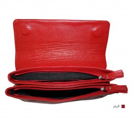 کیف چرم طبیعی زنانه قرمز دوشی