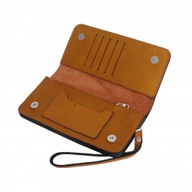 کیف پول چرم طبیعی گیپوری خردلی