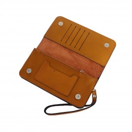 کیف پول چرم طبیعی گیپوری خردلی