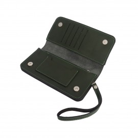 کیف پول چرم طبیعی گیپوری سبز