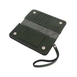 کیف پول چرم طبیعی گیپوری سبز