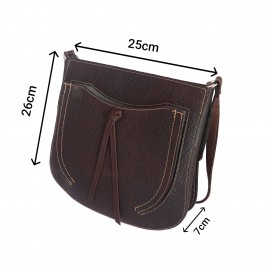 کیف چرم طبیعی زنانه دستدوز دوشی