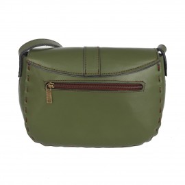 کیف چرم طبیعی زنانه دست دوز دوشی سبز