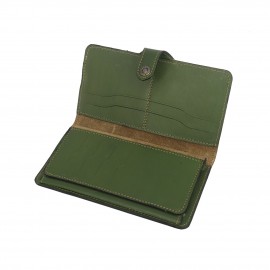 کیف پول چرم طبیعی سبز