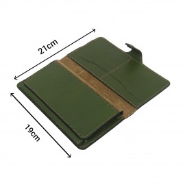 کیف پول چرم طبیعی سبز