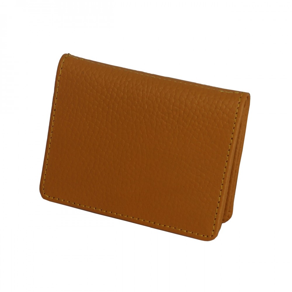 جا کارتی چرم طبیعی زرد