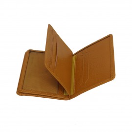 جا کارتی چرم طبیعی زرد